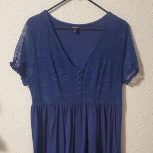 Torrid Deep Blue Lace Bodice Midi Dress